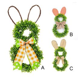 Decorative Flowers Ear Decor 25x50cm Faux Rattan Pendant With Light Weaving Easter Festival Party Ornament