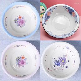 Bowls Chinese Style Enamel Creative Flower Animal Basin Salad With Plastic Covers For Home Kitchen Wash Face