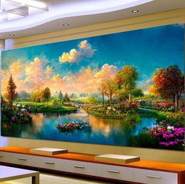 Full Round Drill Landscape Painting 5D DIY Diamond 3D Embroidery Cross Stitch Home Decor Gift 240328