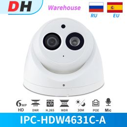 Cameras Dahua IP Camera 6MP PoE IR Dome IPCHDW4631CA Night Vision Builtin Mic CCTV Security Video Surveillance Cameras Metal IP67