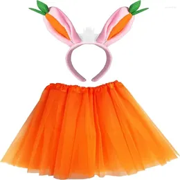 Party Supplies PESENAR Orange Tutu Skirt And Carrot Ear Headband For EPESENAR Halloween Cosplay Favour Costume Assesories Set