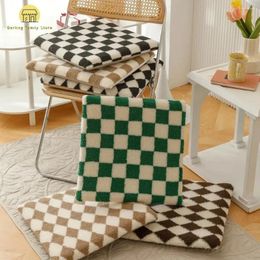 Pillow Ins Checkerboard Non-slip Square Sofa Student Chair Pad For Home Office Decor