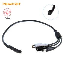 Microphone Mini Pickup Audio Microphone Audio Pickup Sound Monitor RCA Power Cable for Cctv Security Camera DVR Video Surveillance