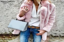 Women Faux Fur Coats Winter Solid Fashion Open Point Outwear Female Luxury Long Sleeve Warm Thick Fluffy Jacket Coat3947288