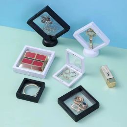 Rings 10PCS Set Floating Display Case Stands Holder 3D Suspension Storage for Pendant Necklace Bracelet Ring Coin Pin Gift Jewelry Box