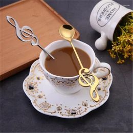 Coffee Scoops Stainless Steel Musical Note Dessert Spoon Stir Milk Tea Ice-cream Durable Scoop Exquisite Tableware Gift