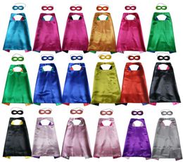 27 inch plain double layer superhero cape with mask set 18 Colours choice superhero cosplay cape fancy dress for birthday Christmas3052233