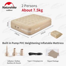 Gear Naturehike Outdoor Portable Pvc Thickened Iatable Mattress Built in Air Pump 12person Camping Mat Hiking Travel Sleeping Pad