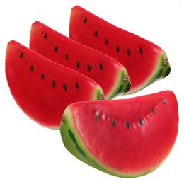 Party Decoration 4 Pcs Simulated Simulation Watermelon Slice Model Prop Realistic Slices Fruit Decor Artificial