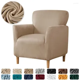 Chair Covers Elastic Solid Colour Armchair Sofa Velvet Stretch Club Slipcovers Single For Home Banquet El