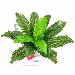 Decorative Flowers 12/18/24-Head Artificial Palm Tree Tropical Plants Branches Plastic Fake Iron Leaves Christmas Home Garden Room