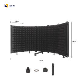 Accessories Microphone Accessoires Professional Microphone Lsolation Folding Five Door Sound Baffle Shield Sound For Studio