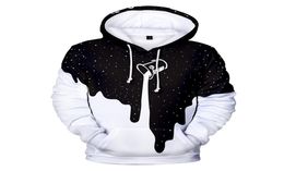 New Hoodies pouring milk star paint black and white mixed Colour Menwomen 3d Sweatshirts Sportwear Casual Hoody Pullover7962199