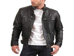Cool Style Men Fake Fur Leather Jacket Black Brown Slim Fit Warm Outdoor Windproof Biker Jacket Male Fashion Zipper Solid Coat3842433
