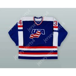 Gdsir Custom MOE MANTHA 43 USA NATIONAL TEAM BLUE HOCKEY JERSEY NEW Top Ed S-M-L-XL-XXL-3XL-4XL-5XL-6XL