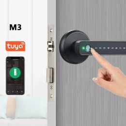 Lock Tuya Fingerprint Smart Door Lock Password Electronic Lock Tuya APP Remote Unlock Entry Door Knobs Lock For Bedroom Home Durable