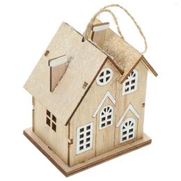 Decorative Figurines Decor Glow Cabin Luminous Wood House Decoration Christmas Adornment