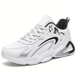 Top Trendy Plus Size Men's Chunky Sneakers - Comfy Non-slip Lace Up Shoes for Outdoor Activities outdoor
