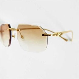2024 fashion OFF Luxury Designer New Men's and Women's Sunglasses Off Vintage Men Diamond Cut Rimless Glasses Fashion Stylish Decoration Metal Shades Eyewear