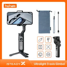 Monopods Hohem Official iSteady X X2 Smartphone Gimbal 3Axis Handheld Stabilizer Phone Selfie Stick Tripod for iPhone 13 Pro Max Xiaomi