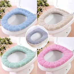 Toilet Seat Covers Universal Winter Warm Cover Soft Velvet O-Shaped Closestool Mat Cushion Four Seasons Bathroom Accessories