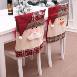 Chair Covers Christmas Dining Slipcovers Seat Santa Claus Home Party Decor