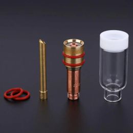 Suits Wp17/18/26 Welding Torch Philtre Guide Fluid Protection Collet Gas Lens Kit with Transparent Glass Cup and Tungsten Needle Clip