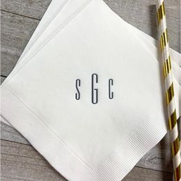 Party Supplies 50 Personalised Napkins Initials Paper Custom Printed Wedding Birthday Hostess Gift Beverage Cocktail Luncheon