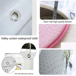 Shower Curtains 4 Pieces/Set Curtain Apartment Toilet Carpet Kit Bathroom Accessory