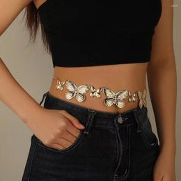 Belts Fashion Butterfly Metal Waist Chain Women Punk Decorative Belt Ins Korean Y2K Accessories Waistband
