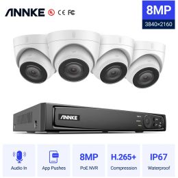 System ANNKE 4K Ultra HD POE Video Surveillance System 8CH NVR Recorder With 8MP Security Cameras CCTV Kit Audio Recording Ip camera