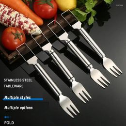 Forks 2 In 1 Watermelon Fork Stainless Steel Slicer Kitchen Fruit Cutting Atermelon Cutter Portable