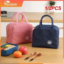 Storage Bags 1/2PCS Portable Lunch Bag Thermal Insulated Box Tote Cooler Handbag For Women Convenient Food