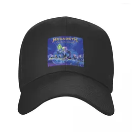 Berets Megadeths Music Hats Men Women Outdoor Skull Metal Hat Trucker Worker Cap Fishing Breathable Polyester Baseball Caps Summer