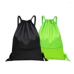 Drawstring Nylon Bag Sports Waterproof Backpack Bundle Pocket For Men Women Students School Travel Pouch