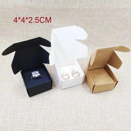 Jewelry Pouches DIy Paper Box With Earring Card Inserts 100box 100 Ring /earring Cards White/brown/black Gift