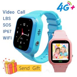 Watches 4G Kids Tracker Smart Watches Phone Waterproof RealTime Location Camera Video Call SOS LBS WIFI SIM Card Network Gift LT36