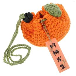 Storage Bags Oranges Crochet Purses For Women Bag Small Wallet Portable Woven Drawstring Women's