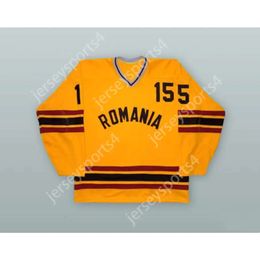 Gdsir Custom 1980 ALEXANDRU HALAUCA 15 ROMANIA NATIONAL TEAM YELLOW HOCKEY JERSEY NEW Top Ed S-M-L-XL-XXL-3XL-4XL-5XL-6XL