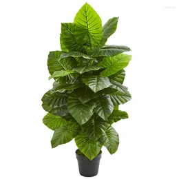 Decorative Flowers 48" Plastic And Polyester Taro Artificial Plant Green