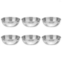 Plates 6pcs Round Seasoning Dishes Stainless Steel Dipping Bowls Soy Saucer Appetiser