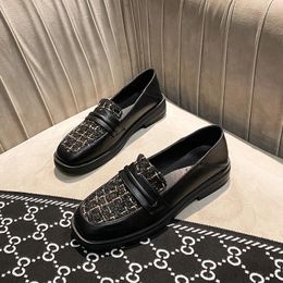Casual Shoes Women Leather Loafers Microfiber Lattice Flat Non Slip Breathable Increase Large Size