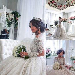 Dresses Romantic Ball Gown Wedding Dresses Long Sleeve Lace Wedding Dresses Bride Dress 2016 Vestido De Noiva Princesa Luxury Ball Gown Dr