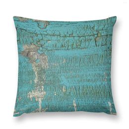 Pillow Rustic Wood With Bright Turquoise Paint Weathered And Aged To Perfection Throw Luxury Covers