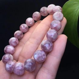 Link Bracelets 12mm Natural Pink Crystalline Emerald Bracelet Fashion Crystal Quartz Gemstone Jewellery Reiki Healing Gift For Women 1pcs