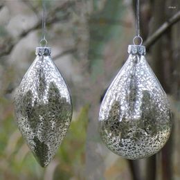 Christmas Decorations Different Shape 6.5 12cm Inner Silver Craft Glass Pendant Home Decoration Day Hanging Ornament Handmade Gift