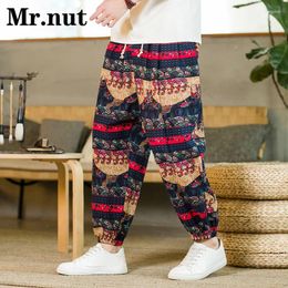 Men's Pants Cotton Linen Slacks Sweatpants Jogger Harem Clothing Unisex Harajuku Trousers Fashion Casual Baggy Wide Hiphop