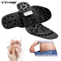 Insoles Enhanced 68 Magnetic Massage Insoles Foot Acupuncture Point Therapy New Shoes Cushion Body Detox Slimming Insole For Weight Loss