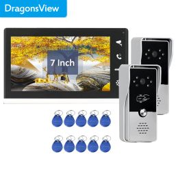 Doorbells Dragonsview New Wired Video Door Phone Intercom System with Doorbell Camera Hd Unlock Talk