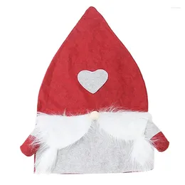 Chair Covers 2pcs Christmas Santa Hat Decoration Year 2024 Table Ornaments For Dinner Banquet Slipcovers